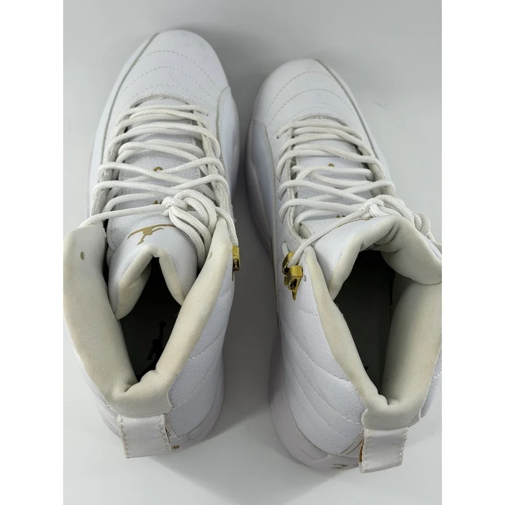 Nike Air Jordan 12 Retro Phantom Metallic Gold Mens Size 10 Sneakers White